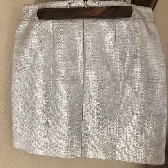 BNWT WHBM Metallic Silver Skirt Size 6p - Picture 10 of 13